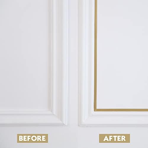 Trimold Matte Gold Molding Trim Peel and Stick, Flexible Mirror Border Design - Image 5
