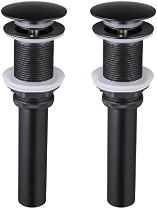 KES Black Sink Drain Without Overflow, Bathroom Sink Stopper, Pop Up Drain by KES