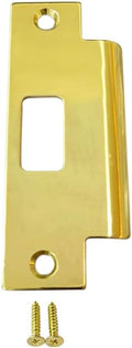 QCAA Solid Brass Extended Replacement Lock Strike Plate, Round Corner, 4-7/8" by QCAAHardware