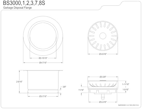 Kingston BS3001S Garbage Disposal Flange, Polished Chrome - Image 2