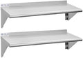 Hally Stainless Steel Shelf 2 Pack Wall Mounted Metal Shelves 12"x36" NSF by HallySinksTablesH