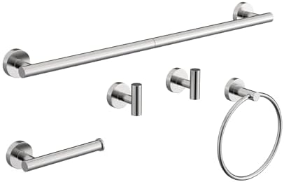 Brushed Nickel Bathroom Hardware Accessories Set 5 Pcs by HOMEMYSTIQUE