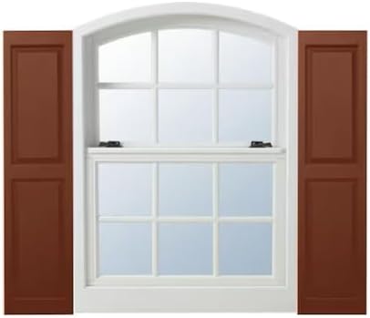 Homeside Raised Panel Vinyl Shutter 1 Pair 14-1/2in. x 43in. 044 Cranberry - Image 4