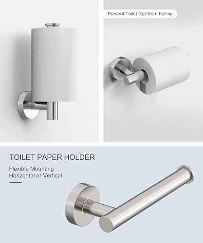 Brushed Nickel Bathroom Hardware Accessories Set 5 Pcs - Image 4