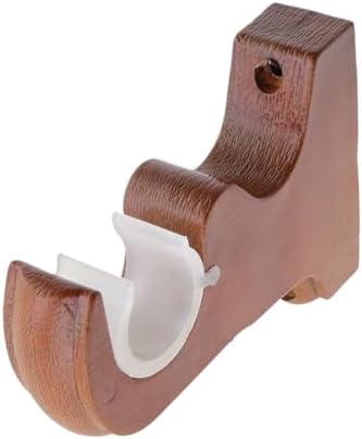 4 Pcs Wooden Curtain Rod Holders Brown Wood Curtain Rod Support Brackets Hangers - Image 5