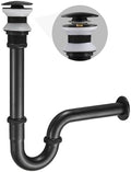 U Shape P-trap Stopper Complete Set, Adjustable Height 1-1/4 Bottle Trap Basin by DROPINKITCHENSINK