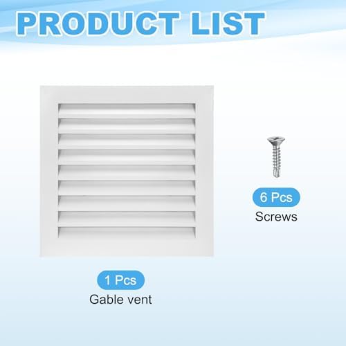 PATIKIL 16 x 16 Inch Gable Vent, 14 x 14 Inch Duct Opening Size - Image 3