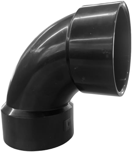 LESSO 2PCS 1 1/2" 90 Degree Sweep Elbow, ABS DWV Pipe Fitting - Image 2
