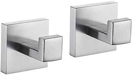 TQKAG Bathroom Towel Hook, 2 Pack Coat Robe Holder, Brushed Nickel by TQKAG