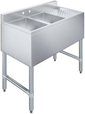 AmGood 36 in. x 19 in. Two Compartment Under Bar Sink by AmGood