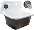 20" Cast Iron Small Wall Mount Bathroom Sink & Drain by HighpointCollection