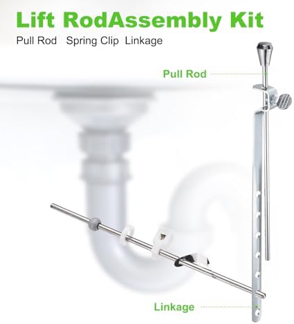 uxcell Lavatory Sink Drain Repair Kit, 304 Stainless Steel Center Ball Rods - Image 4