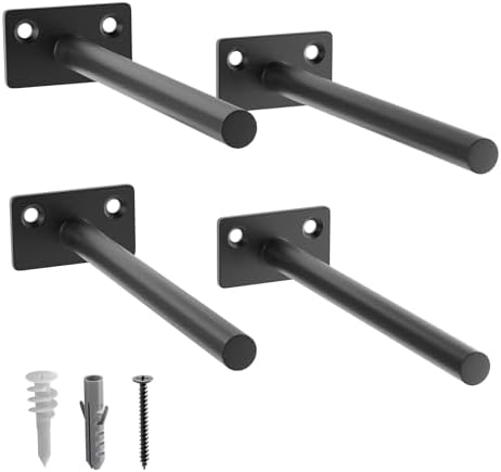 LEOPO 4-Pack 6 inch Floating Shelf Brackets, Hidden Shelf Bracket by FinestHomeDecor