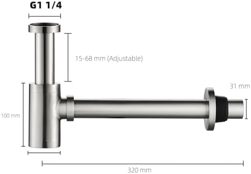 Brass P Trap Bathroom Sink: 1-1/4 Bottle P-Trap - Image 6