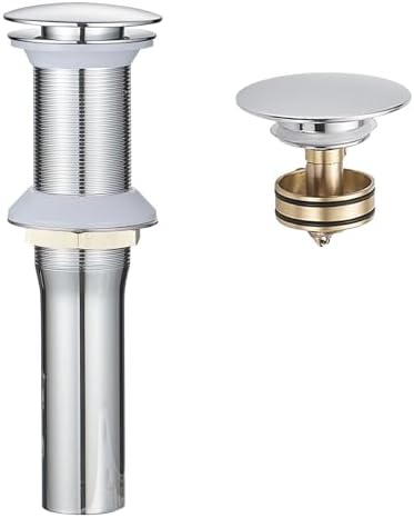 BWE Chrome Bathroom Sink Pop-Up Drain Stopper, No Overflow by BWE