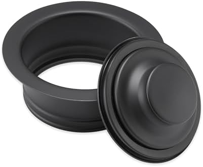 Luxier GD02-M Kitchen Sink Garbage Disposal Flange and Stopper in Matte Black - Image 2