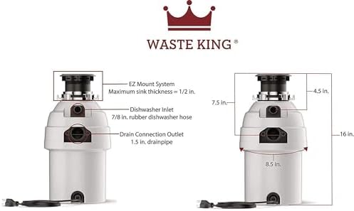Waste King Garbage Disposal for Kitchen Sink - Image 4