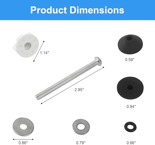 2PCS 3 Inches Universal Toilet Seat Bolts Kit - Image 2