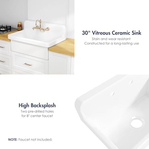Eridanus 30" Utility Sink, Wall Mount Farmhouse Laundry Sinks - Image 6