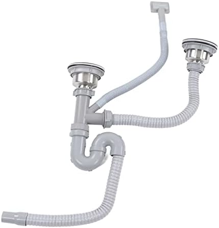 Ymiko Kitchen Sink Drainer Pipe – Stainless Steel Double Sink Drain Kit - Image 3