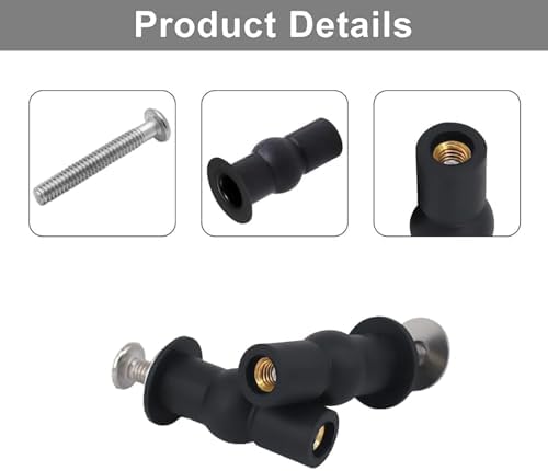 MUU Universal Toilet Seat Bolts and Screws, Quick Release Top Hinge Fixings - Image 4