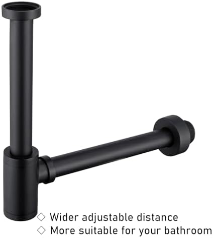 RANDOM Brass Round Bottle P Trap 1 1/4, Raise and Lengthen Adjustable Basin - Image 3
