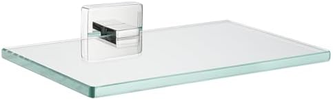 JQK Bathroom Glass Shelf Chrome, Tempered Glass Shower Storage 8 by 5 inches by Homeimprovement
