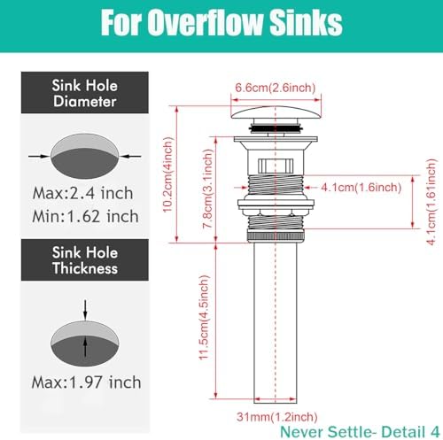 RANDOM Bathroom Vessel Sink Pop Up Drain Stopper - Image 2