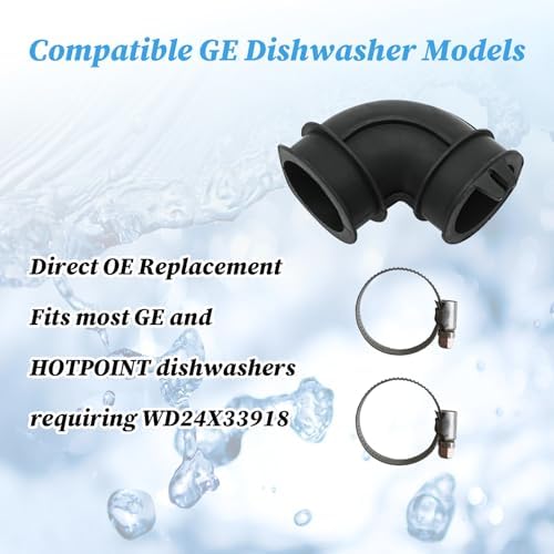 Compatible with GE Dishwasher Circulation Pump to Sump Elbow Hose & Clamp Kit - Image 2
