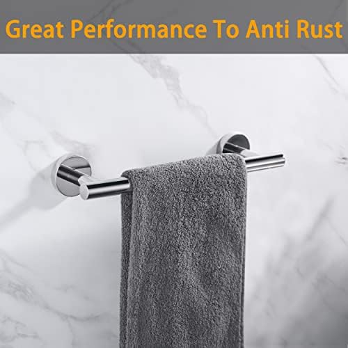 Nolimas Polished Chrome Bath Towel Bar Single Bars Towel Rack Rod Classic Wall - Image 4