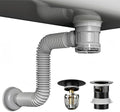 Bathroom Sink Drain Kit with Clear Bottle Trap and Flexible Water Seal Pipe by Unknown