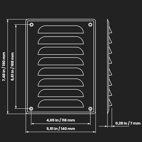 Repa Market 5.5" x 7.5" Inch White Steel Air Vent Cover - Image 2