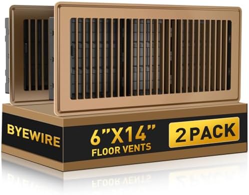 Floor Register Fits 6x14 and 14x6 Duct Opening by BYEWIRE