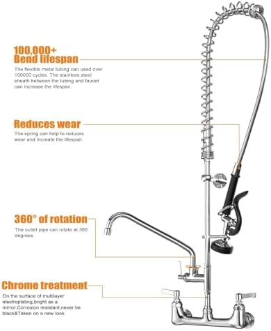 Commercial Sink Faucet with Sprayer - Image 3