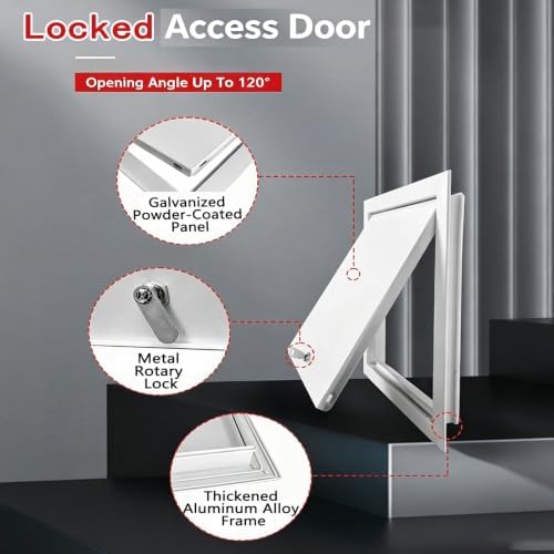 White Aluminum Access Door 17x18in Concealed Inspection Panel - Image 3