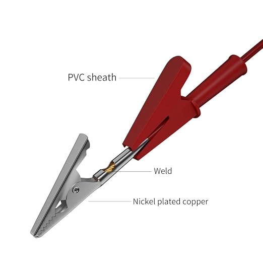 5pcs Alligator Clips Clamp Electrical Test Leads Dual Ended Crocodile Wire Cable - Image 4