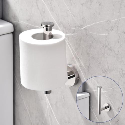 TASTOS Polished Chrome Toilet Paper Holder SUS304 Stainless Steel, Modern Round - Image 3