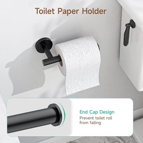 USHOWER Matte Black Toilet Paper Holder - Image 3