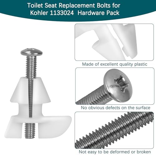 Toilet Seat Hardware Screws and Plastic Nuts Replacement Kit - Image 5