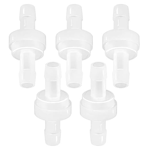 5 Packs Check Valve 5/16” One-Way PVDF Plastic Hose Barb by JoyTube