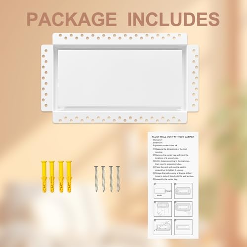 6x12 Inch Steel Recessed Flush Wall Vent Cover - Image 3