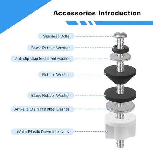 Universal 2 Pcs Toilet Seat Hinge Bolts Kit, Waterproof Stainless - Image 4