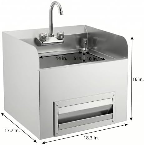 Commercial Wall Mount Hand Sink 18-1/4 in. x 17-5/8 in. - Image 3