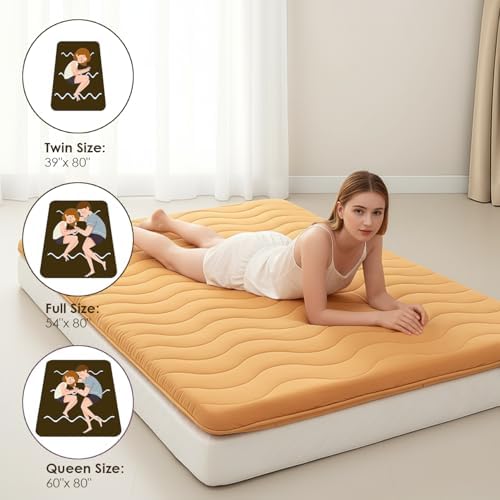 SCHNAUZER HOME Japanese Floor Futon Mattress Twin 3.5" Thick Coffee - Image 6