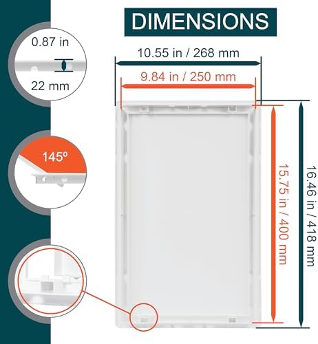 10" x 16" White ABS Plastic Plumbing Access Panel - Image 2