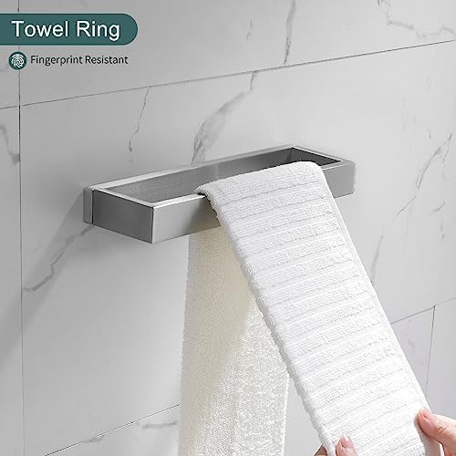 Brushed Bathroom Hardware Accessories Set 4 Pieces Brushed Nickel Towel Bar Set - Image 3