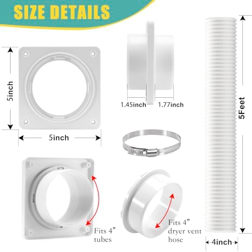 Dryer Vent Wall Plate Quick Connector Snap to Vent Dryer Dock Connector Kit - Image 2