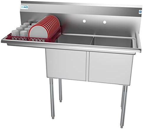 KoolMore 2 Compartment Stainless Steel NSF Commercial Kitchen Prep & Utility by KoolMore