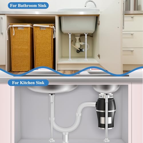 2 Pcs Undermount Sink Brackets, Adjustable Stainless Steel Sink Support Pole - Image 7
