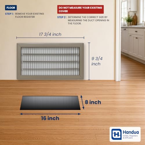 Fits 8x16 and 16x8 Duct Opening | Return Air Floor Grille by Handua | Walkable - Image 2